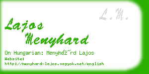 lajos menyhard business card